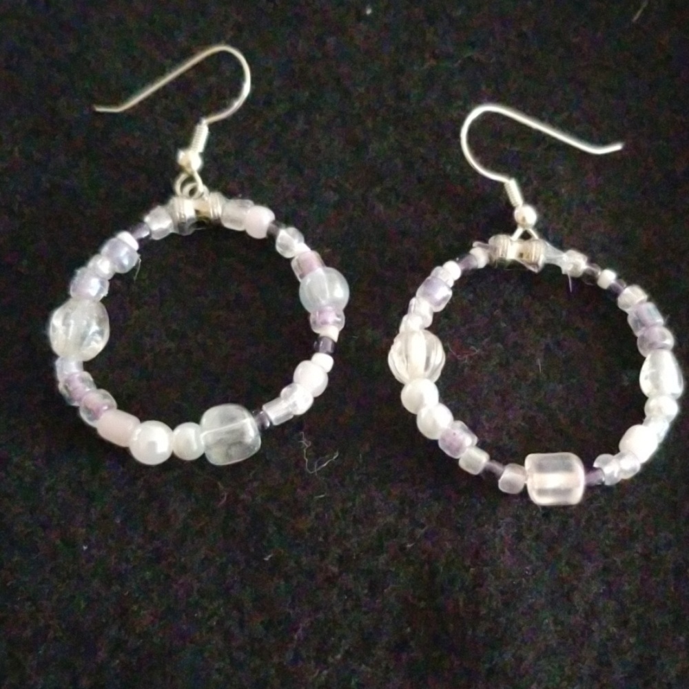 Circle Swarski & Glass Earrings